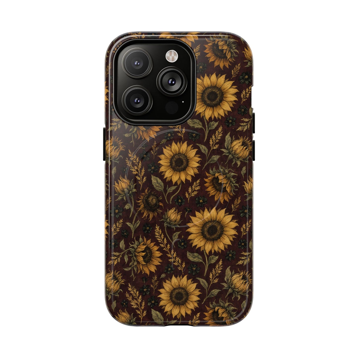Burgundy Sunflowers Magnetic Case