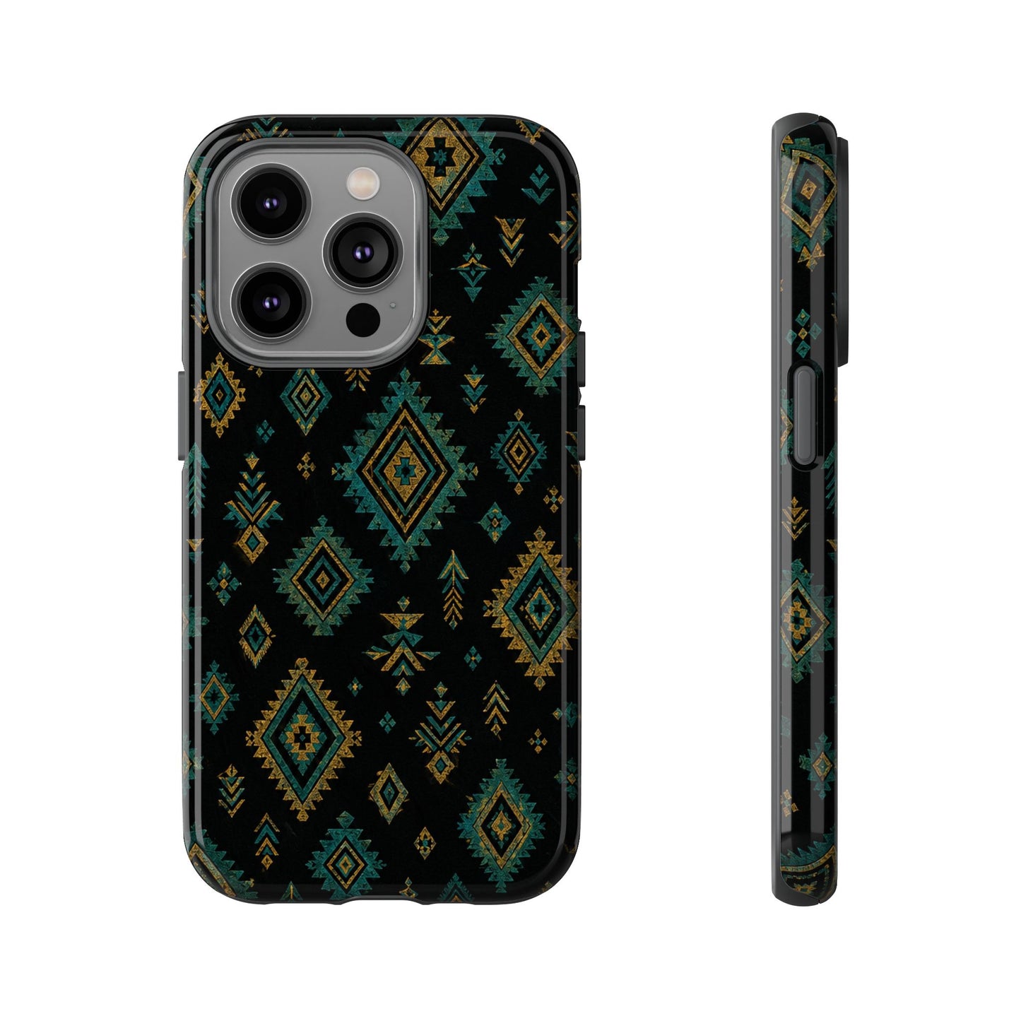 Turquoise Gold Aztec Tough Case