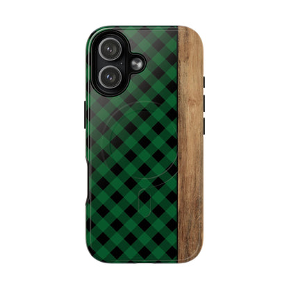 Green Plaid Magnetic Case
