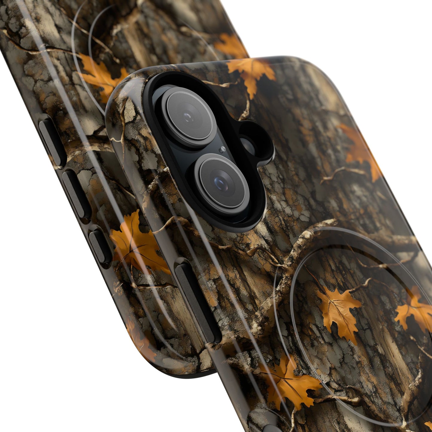 Orange Leaf Tree Camo Magnetic Case