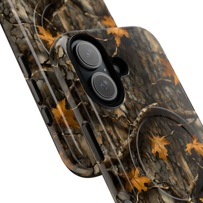Orange Leaf Tree Camo Magnetic Case