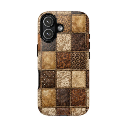 Leather Lace Patchwork Tough Case