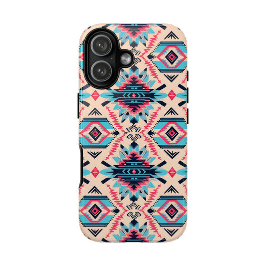 Pink Blue Aztec Tough Phone Case