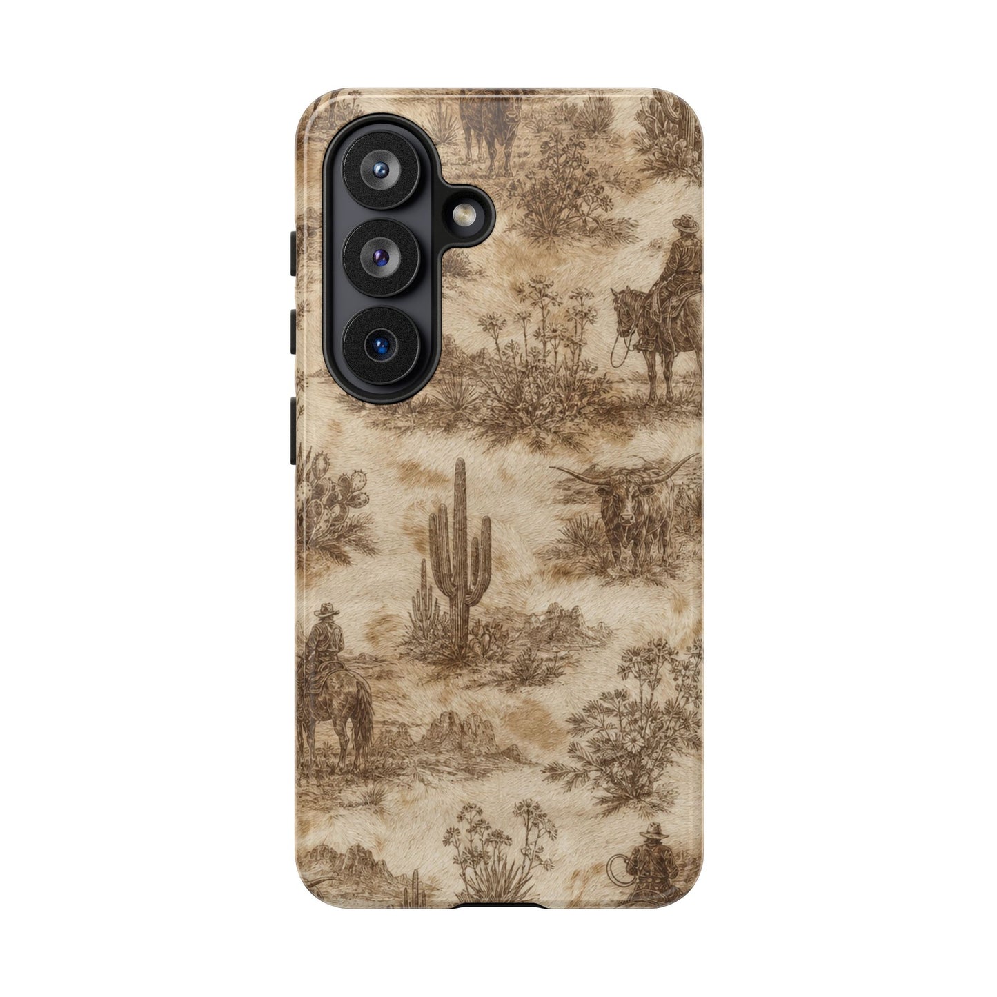 Ivory Cowhide Toile Tough Case