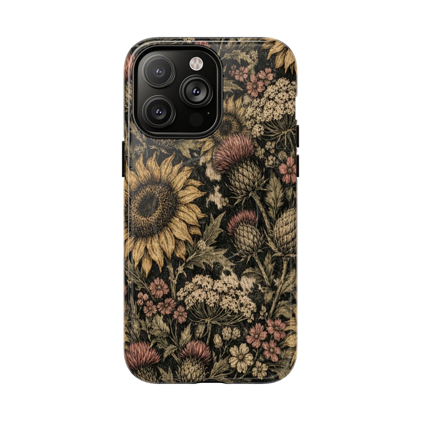 Cowhide Sunflower Thistles Magnetic Case