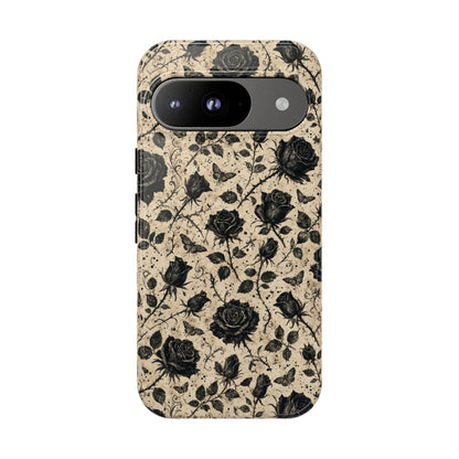 Black Rose Bone Tough Case