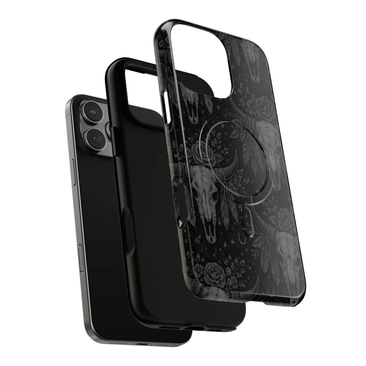 Western Noir Bull Skulls Magnetic Case