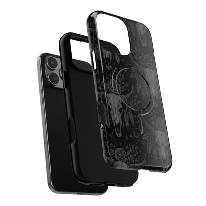 Western Noir Bull Skulls Magnetic Case