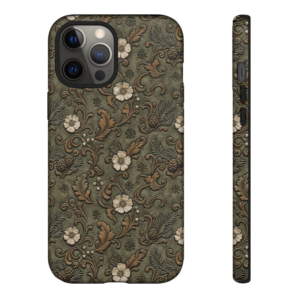 Sage Tooled Roses Tough Case