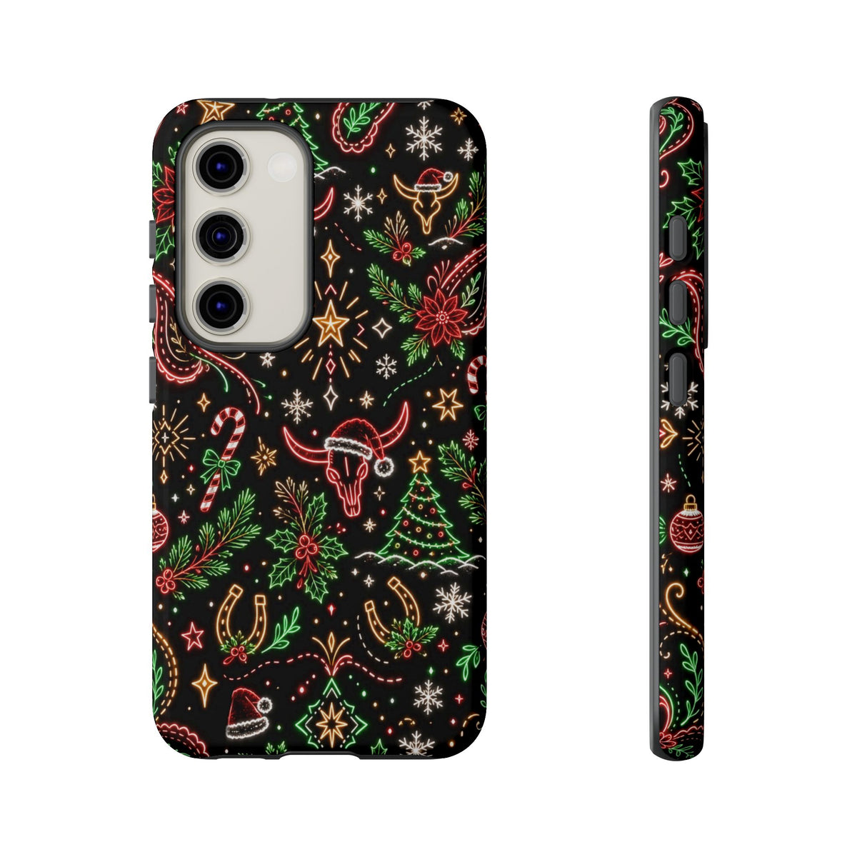 Neon Christmas Skulls Tough Case