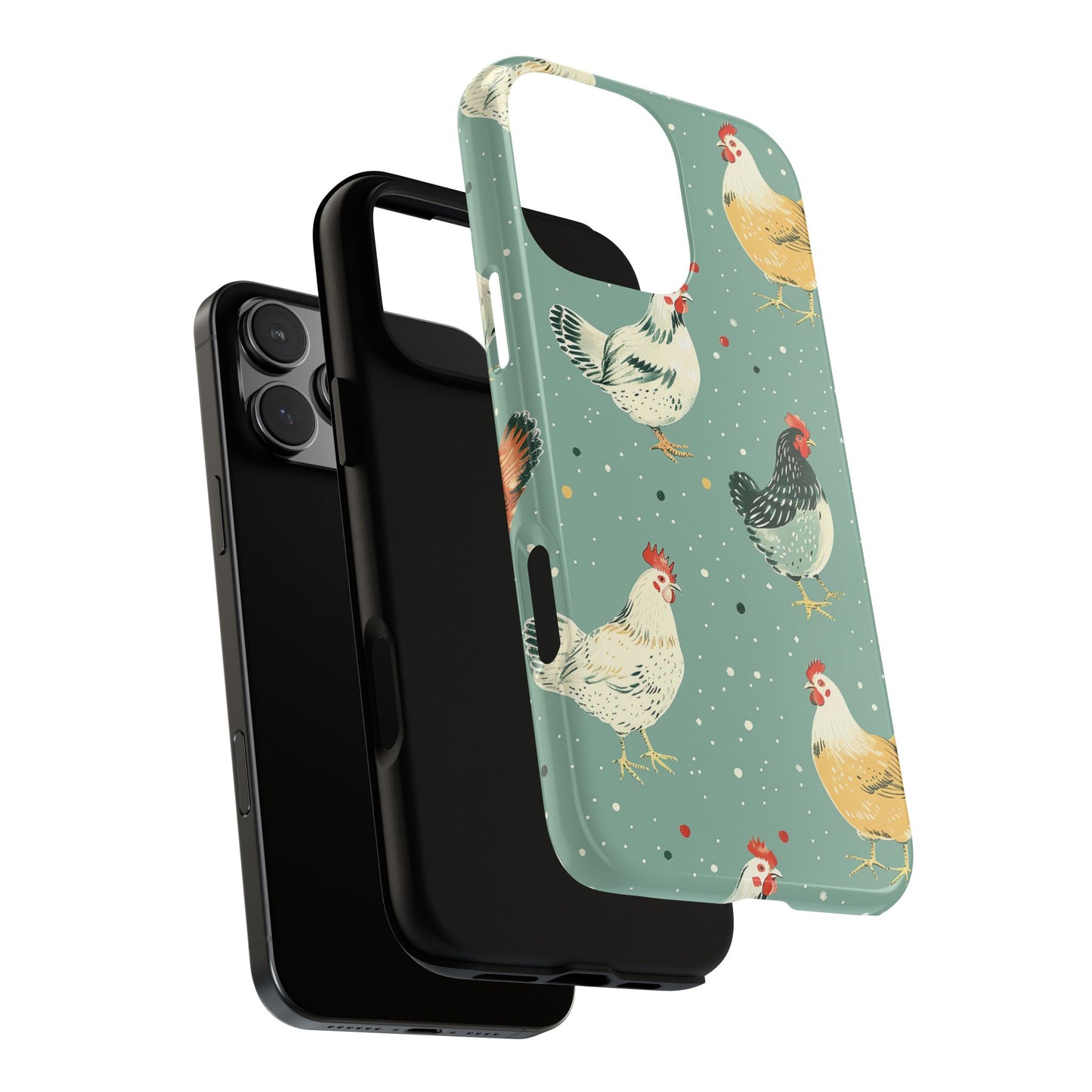 Green Polka Dot Chickens Tough Phone Case