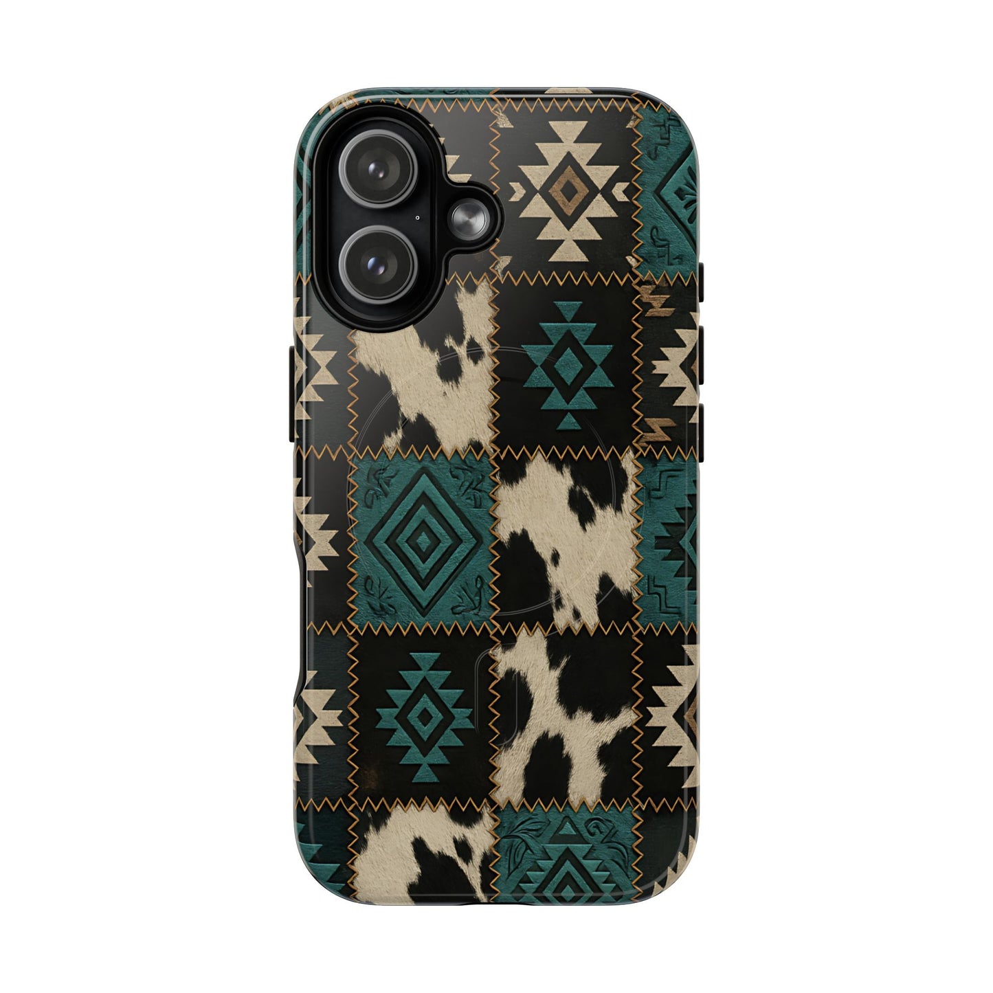 Turquiose Aztec Patchwork Magnetic Case