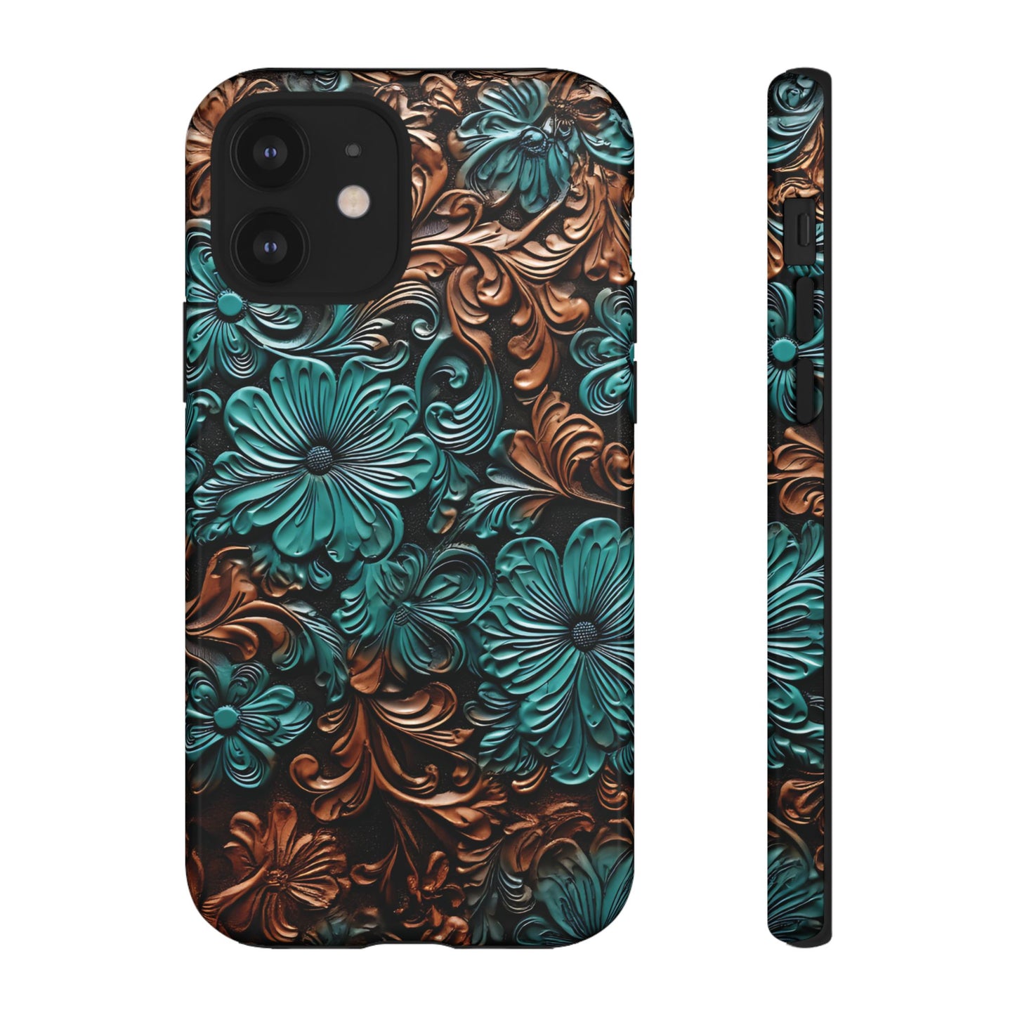 Faux Tooled Floral Tough Case