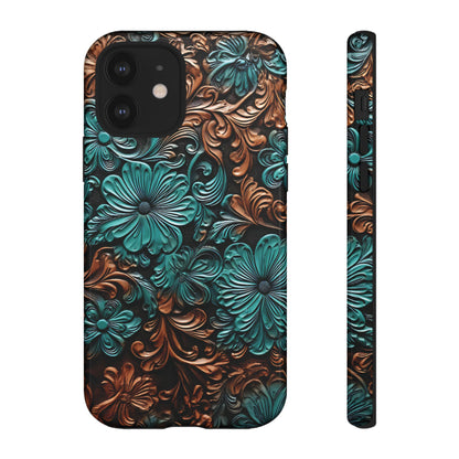 Faux Tooled Floral Tough Case