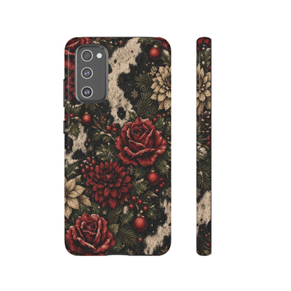 Cowhide Christmas Roses Tough Case