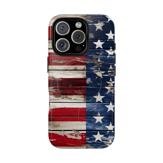 Wood Stars Stripes Magnetic Case