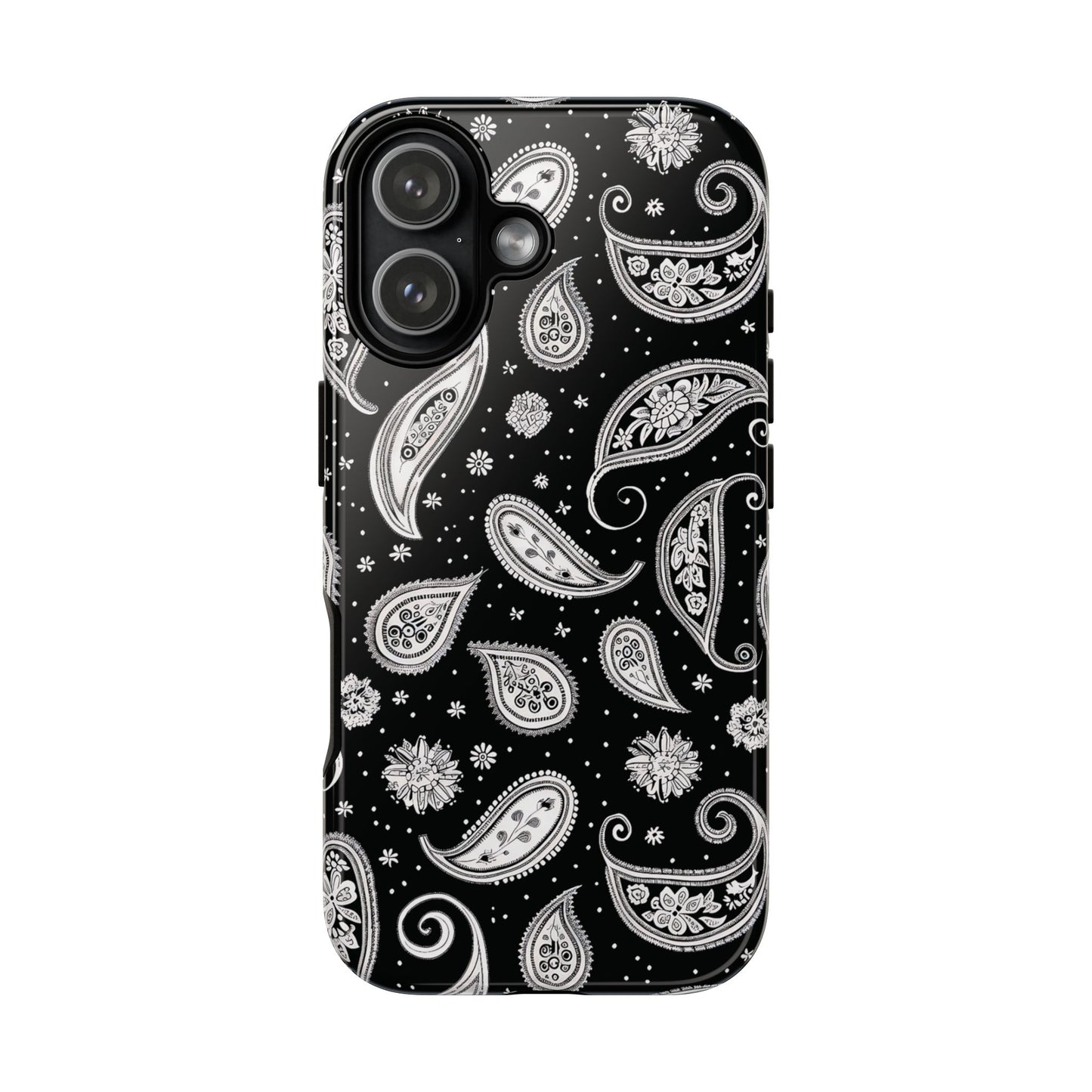 Black White Paisley Tough Phone Case