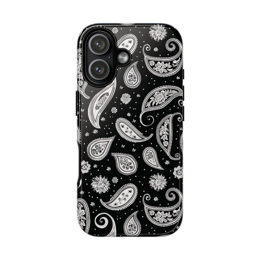 Black White Paisley Tough Phone Case