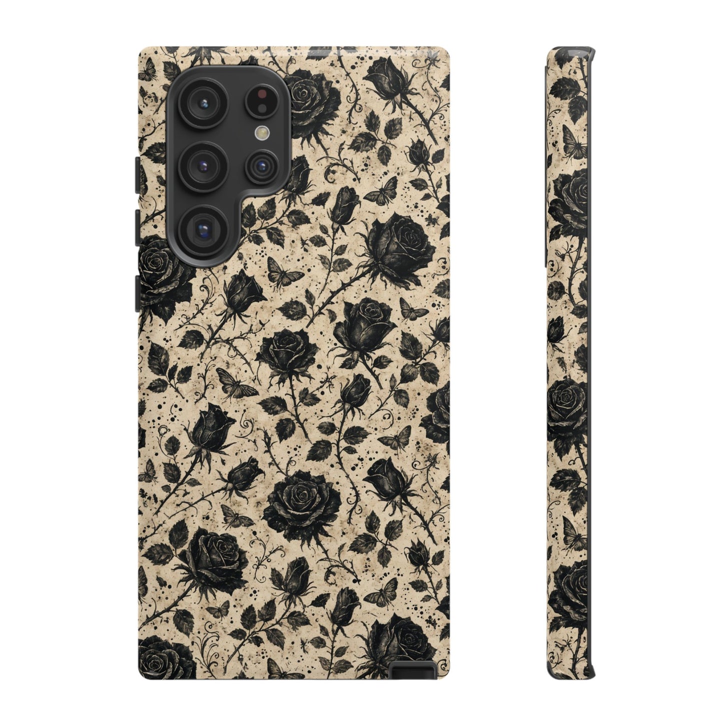 Black Rose Bone Tough Case