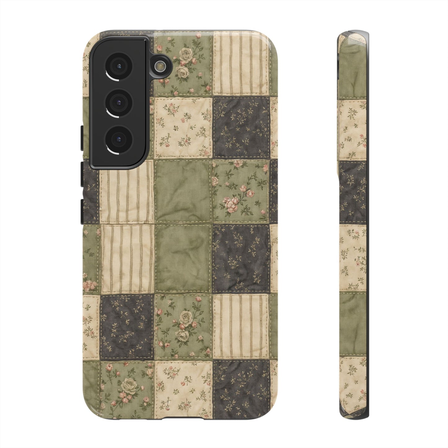 Sage Floral Patchwork Tough Case