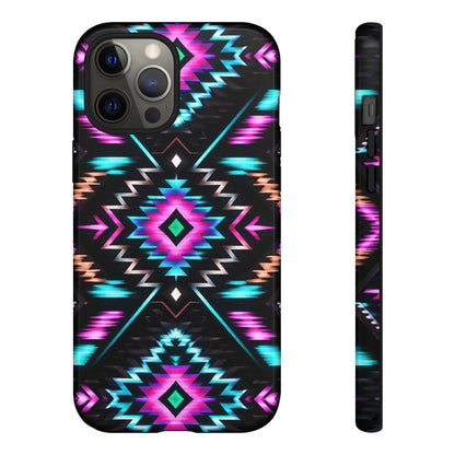 Black Neon Aztec Rug Tough Case