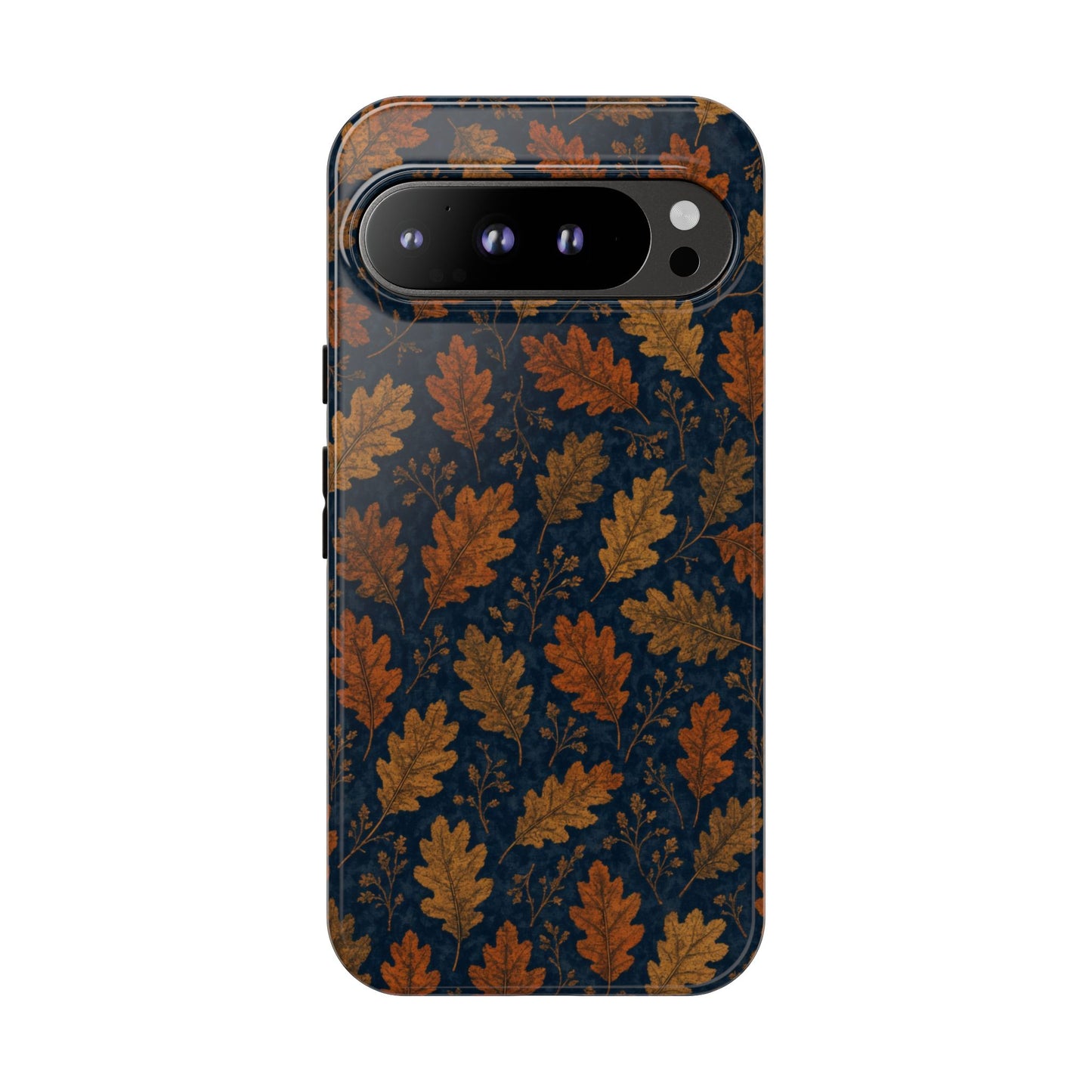 Navy Autumn Leaves Tough Case