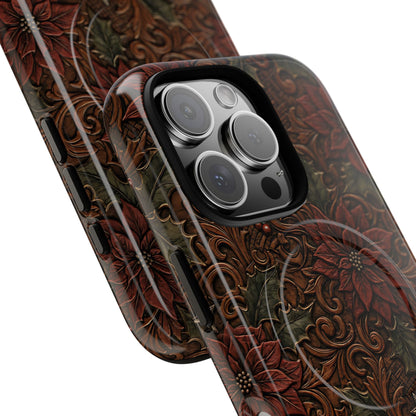 Tooled Poinsettia Magnetic Case