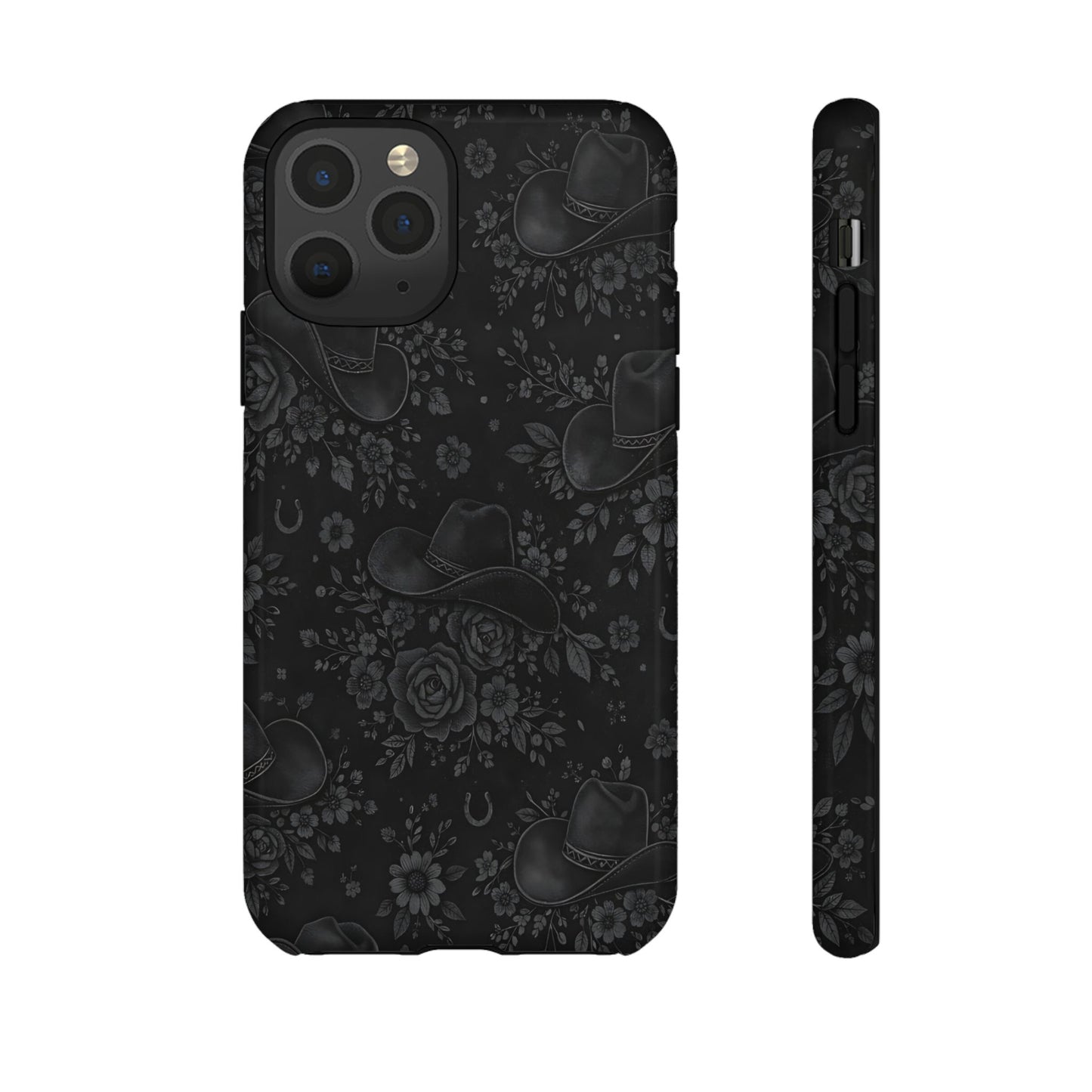Western Noir Floral Hats Tough Case