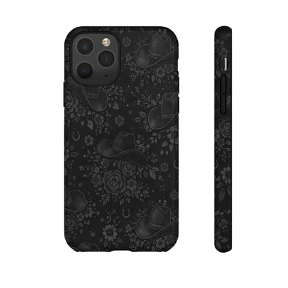 Western Noir Floral Hats Tough Case