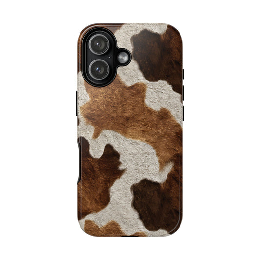 Two-Tone Brown Cowhide Tough Phone Case