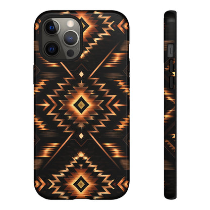 Black Gold Aztec Rug Tough Case