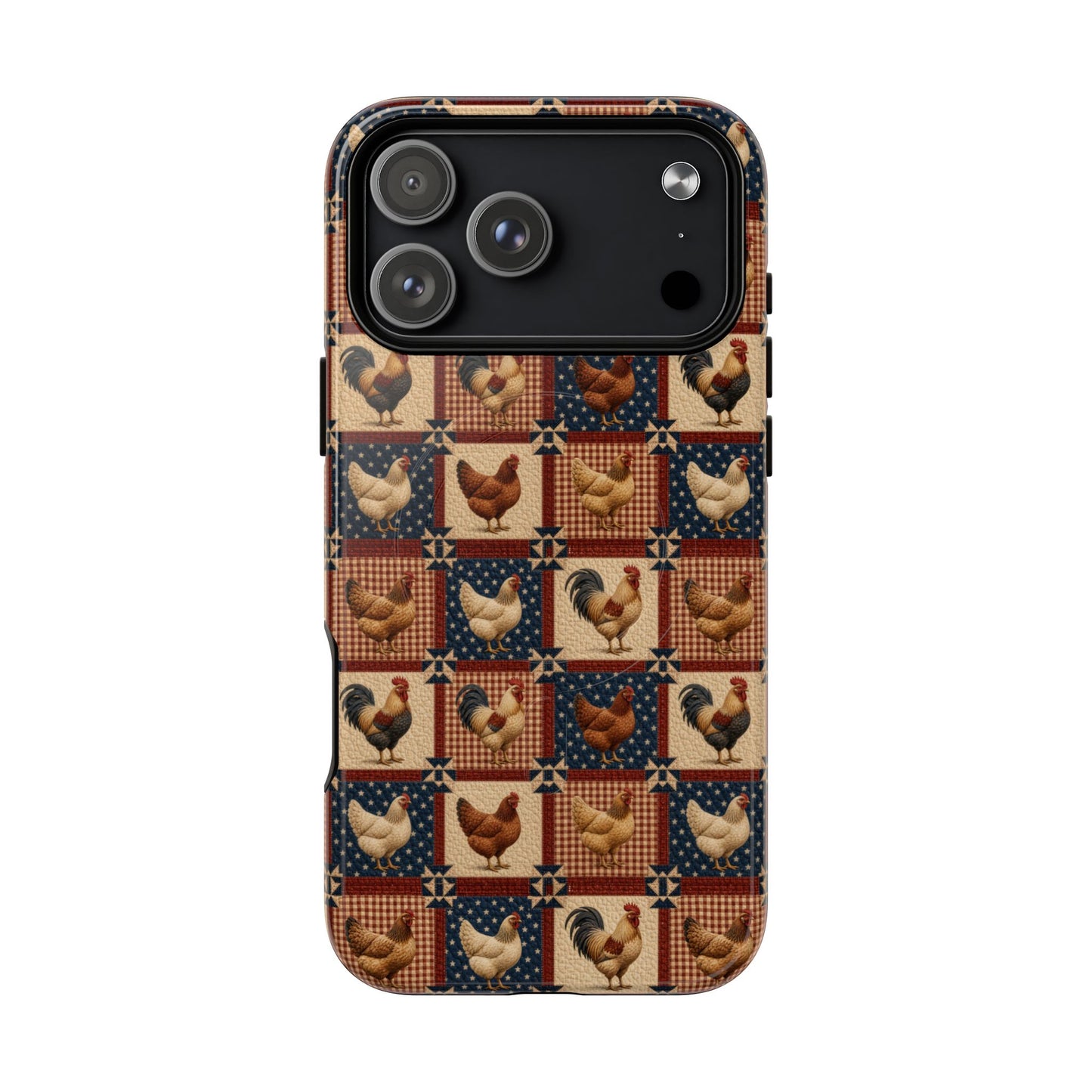 Patriotic Chicken Patchwork Magnetic Case