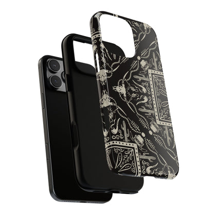 Western Black Bandana Tough Phone Case