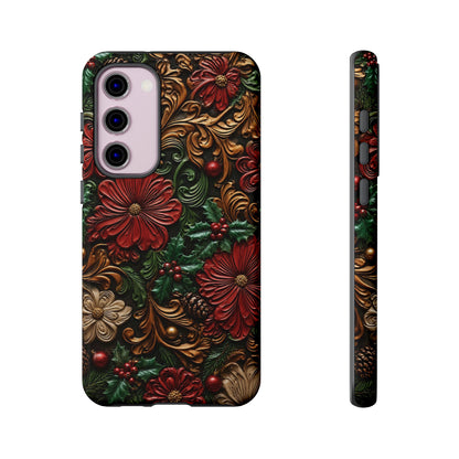 Tooled Christmas Blooms Tough Case