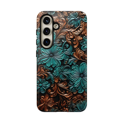 Faux Tooled Floral Tough Case