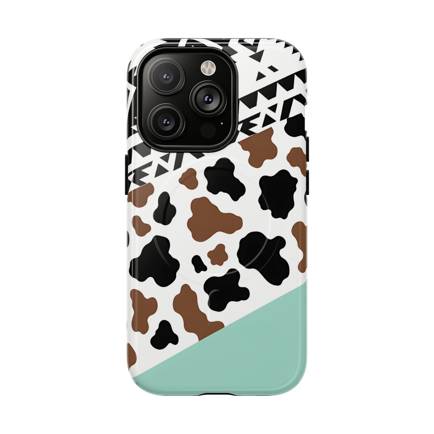 Mint Aztec Cowhide Magnetic Case