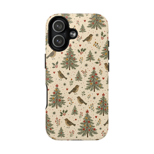 Folk Christmas Birds Magnetic Case