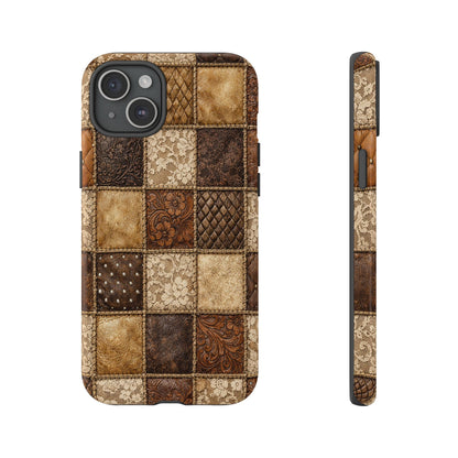 Leather Lace Patchwork Tough Case