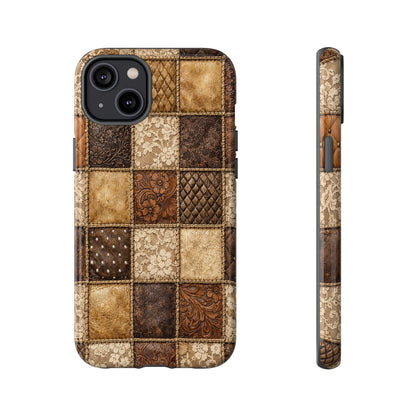 Leather Lace Patchwork Tough Case