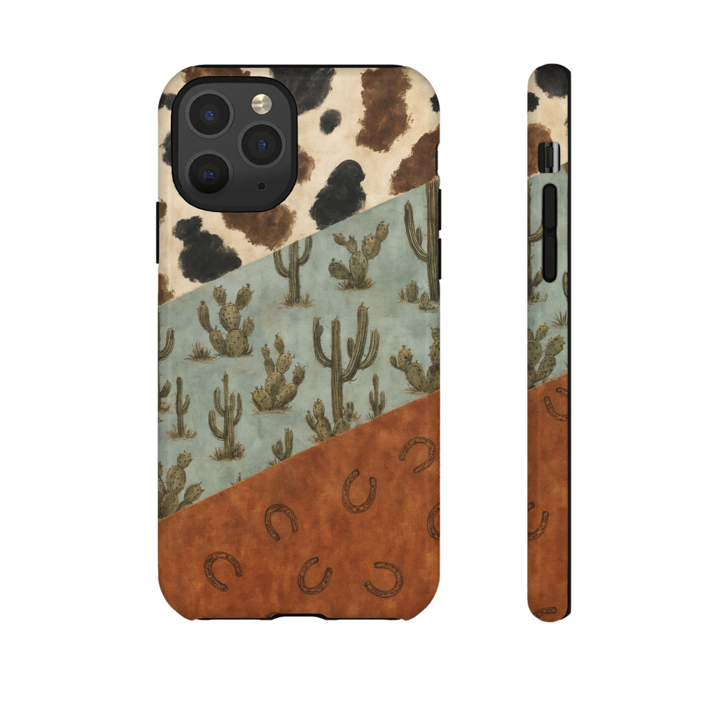Cowhide Turquoise Cactus Tough Case