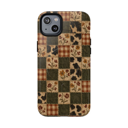 Autumn Plaid Patchwork Magnetic Case