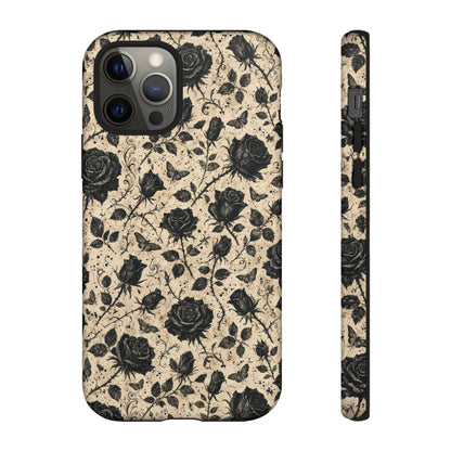 Black Rose Bone Tough Case
