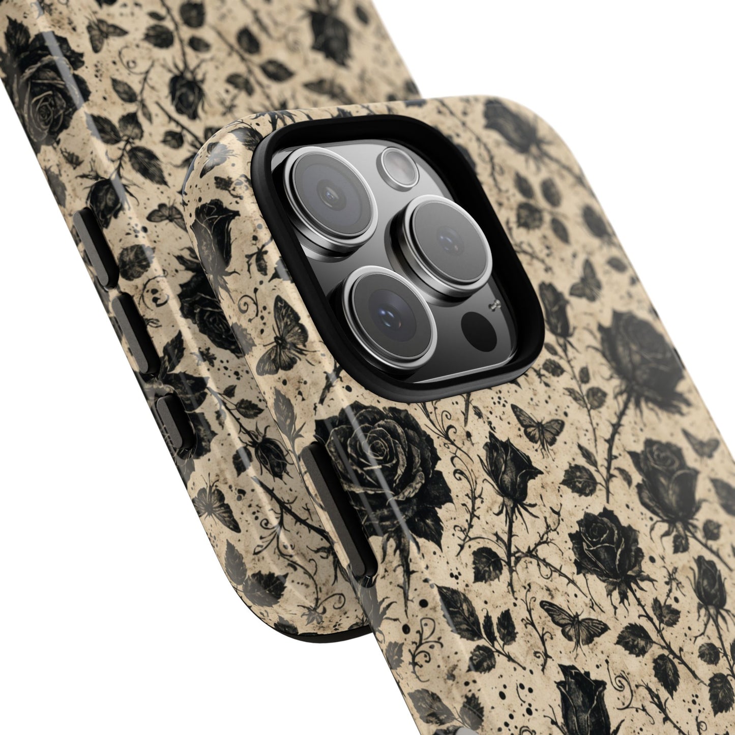 Black Rose Bone Tough Case