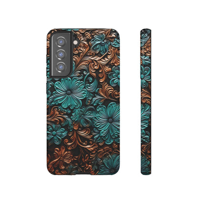 Faux Tooled Floral Tough Case