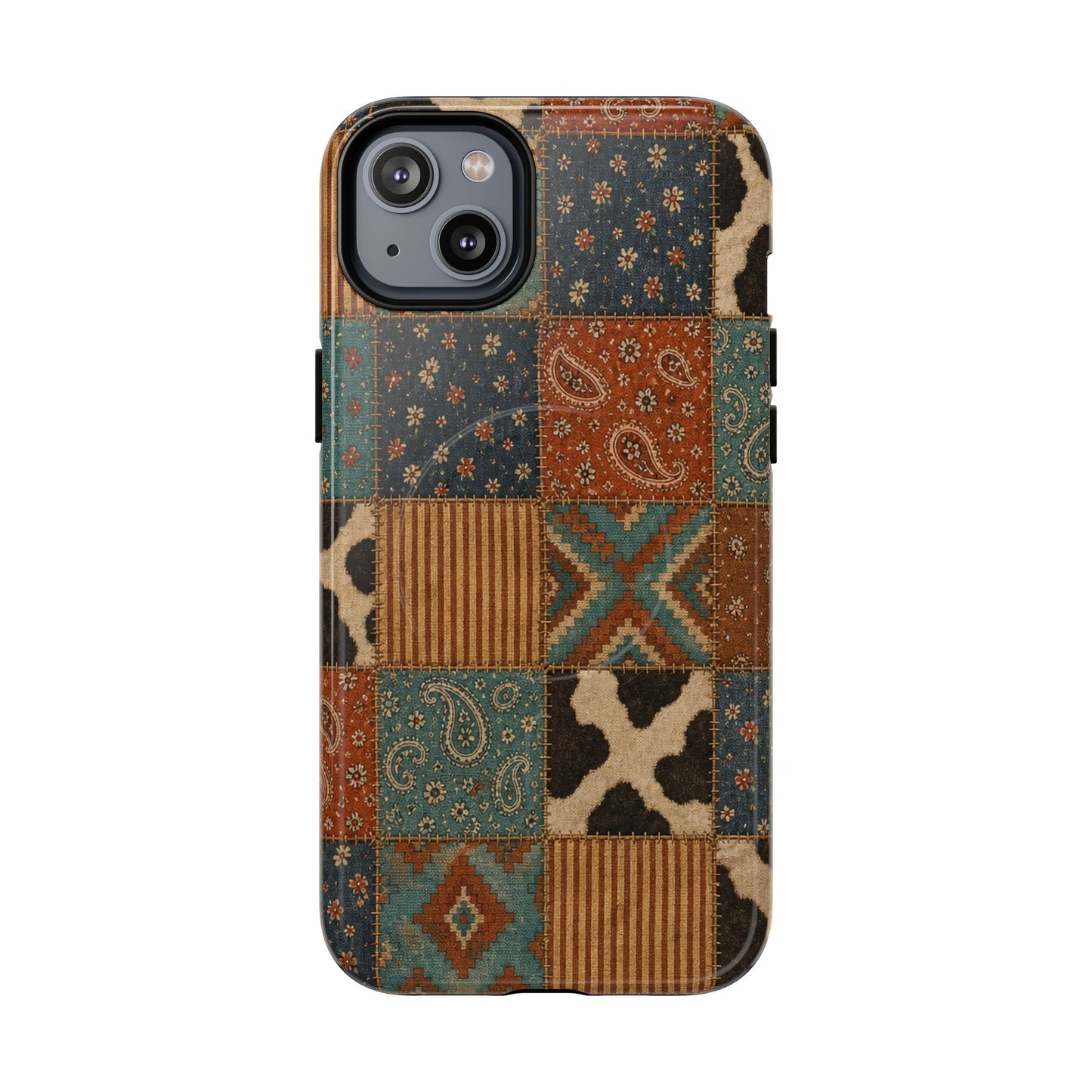Turquoise Patchwork Magnetic Case