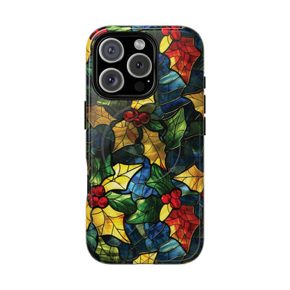Stained Glass Holly Magnetic Case