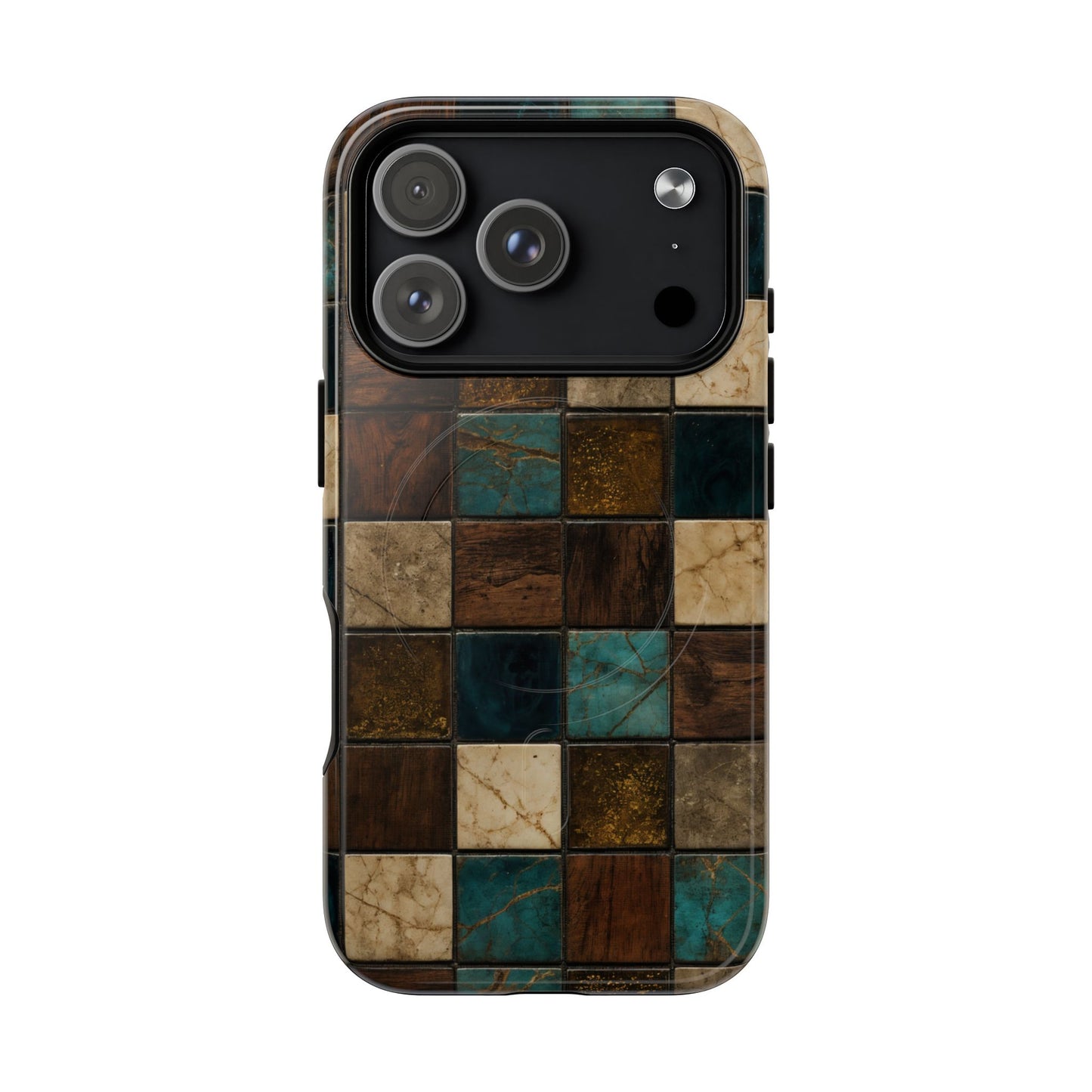 Teal Walnut Tile Magnetic Case