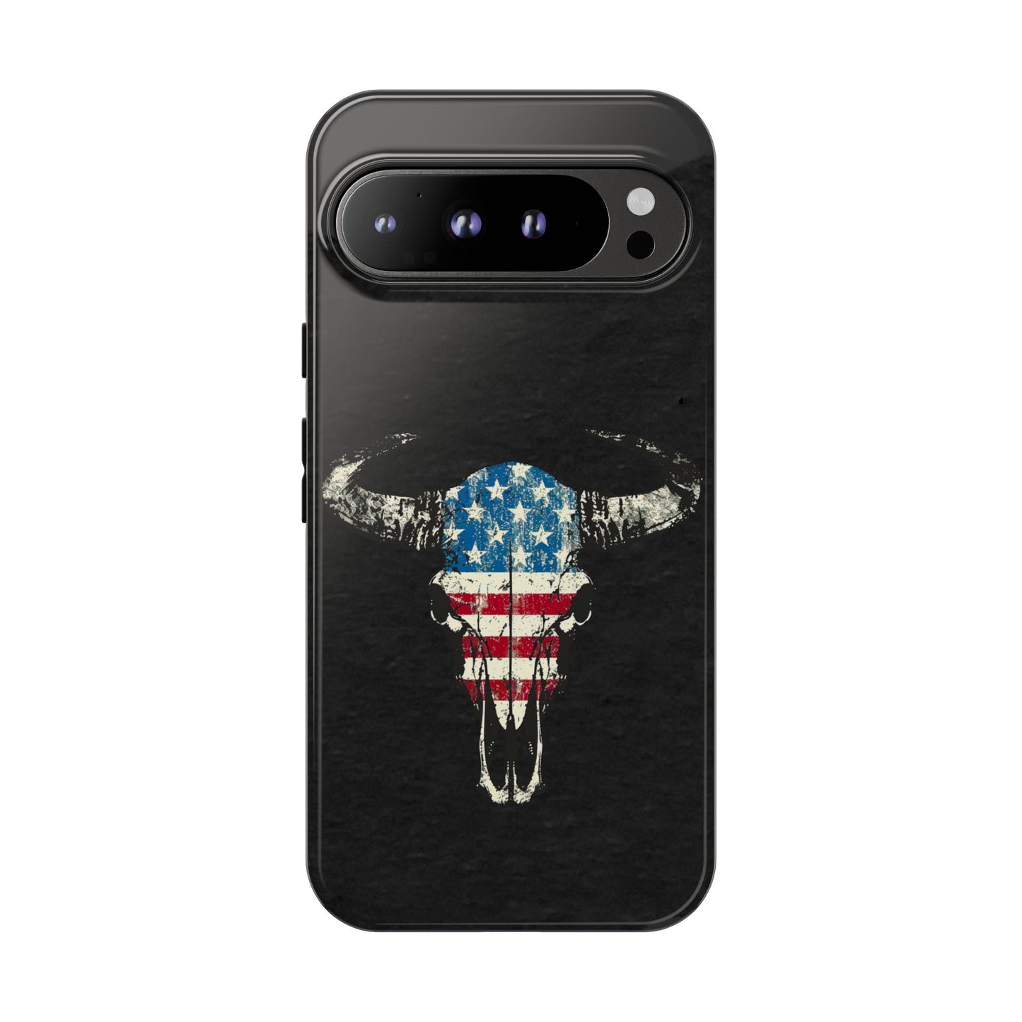 Patriotic Bull Skull Tough Phone Case