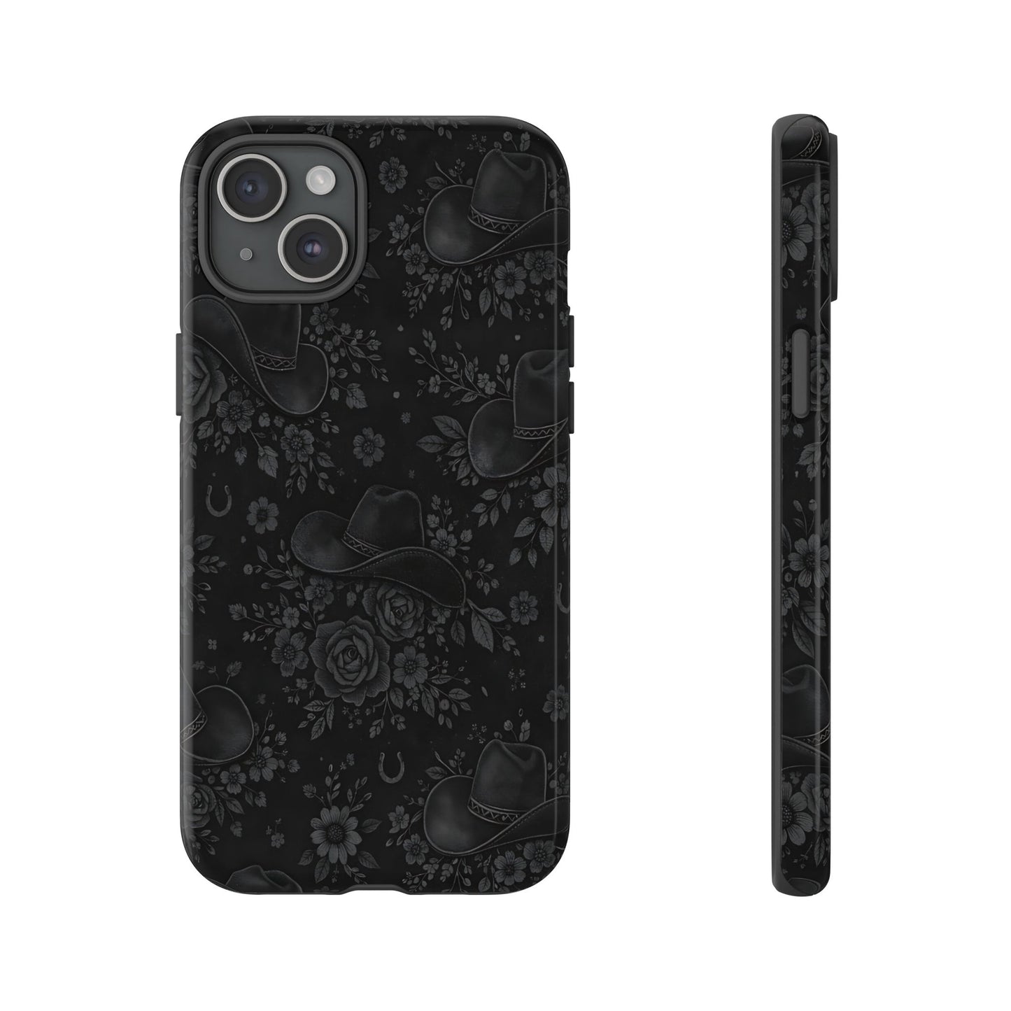 Western Noir Floral Hats Tough Case
