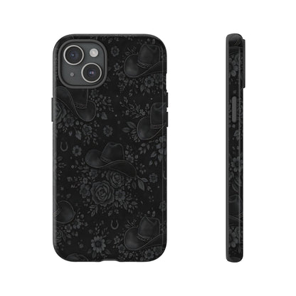 Western Noir Floral Hats Tough Case